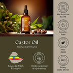 Gya Labs USDA Organic Castor Oil - 1.69 Fl Oz - Carrier Oil for Hair, Skin, Face, Scalp & Body Massage