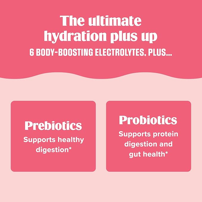 Ultima Replenisher Gut Health Supplement and Electrolytes Powder - Raspberry Lemonade, 14 Stickpacks - Hydration Packets with Added Gut Health Benefits (Pack of 2)