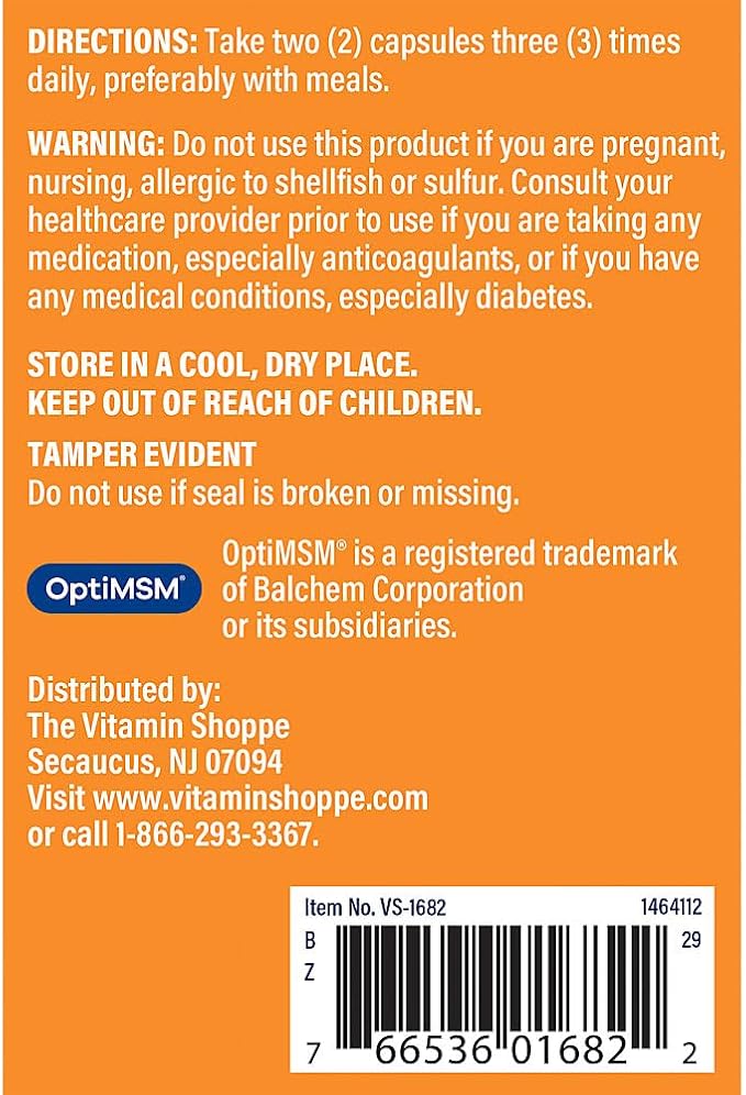 The Vitamin Shoppe Glucosamine Chondroitin MSM Capsules, Joint Health & Mobility Support Supplement for Men & Women, Supports Cartilage & Flexibility, Gluten Free, Dairy Free, 360 Capsules