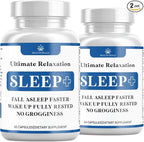 Relaxation Sleep Aid, Natural Non-Habit Forming, Sleep Supplement Developed to Support for Longer & Better Sleep, Chamomile, Magnesium, Melatonin, Ashwagandha, GABA, Drug-Free (120 Count)