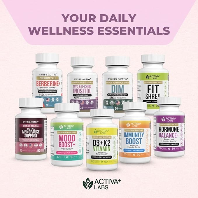 Swiss Activa+ Labs DIM Supplement – Hormone Balance for Women & Men – Estrogen Supplement for Women and Men– Supports Hormonal Acne & Menopause Symptoms| Gluten Free, Non-GMO & Vegan – 60 Days Supply
