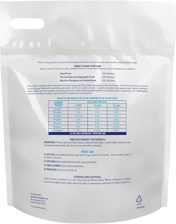 Robelle 8-Pounds Premium Pool Calcium Up, Calcium Hardness Increaser