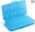 [Upgrade Version] Foldable Weekly Pill Organizer 2 Times A Day, Large 7 Day Medicine Pill Organizers w/Permanent Etched Labels, Weekly AM PM Pills Box Case Travel for Vitamin Supplements, Fish Oil