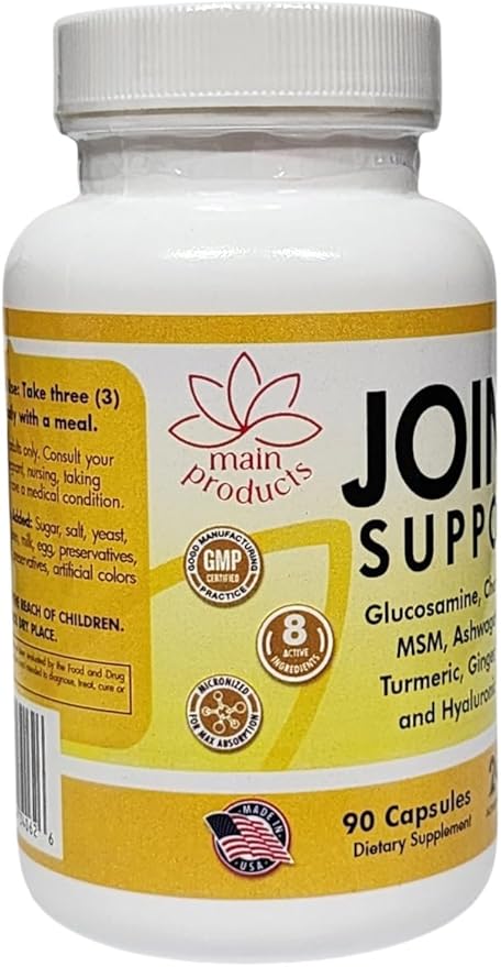 Joint Support - Glucosamine Chondroitin MSM Hyaluronic Acid Ashwagandha Turmeric Ginger Arnica - 2430mg Joint Support Supplement, Micronized, 90 Capsules.