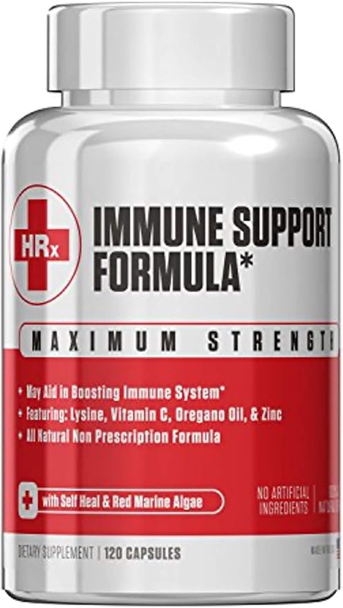 Re+Gen Nutrition Immune Support Supplement for Adults, Natural Capsules with Zinc, Vitamin C, L lysine Amino Acid & Oregano Oil for Strong Immunity Health in Men & Women, 120 Capsules