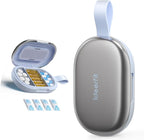 Travel Pill Organizer, Adjustable 3-6 Compartments Portable Pill Box, Small Metal Case, Daily Medicine Container, Moisture Proof Storage, Compact Holder Vitamin Supplement for Pocket Purse