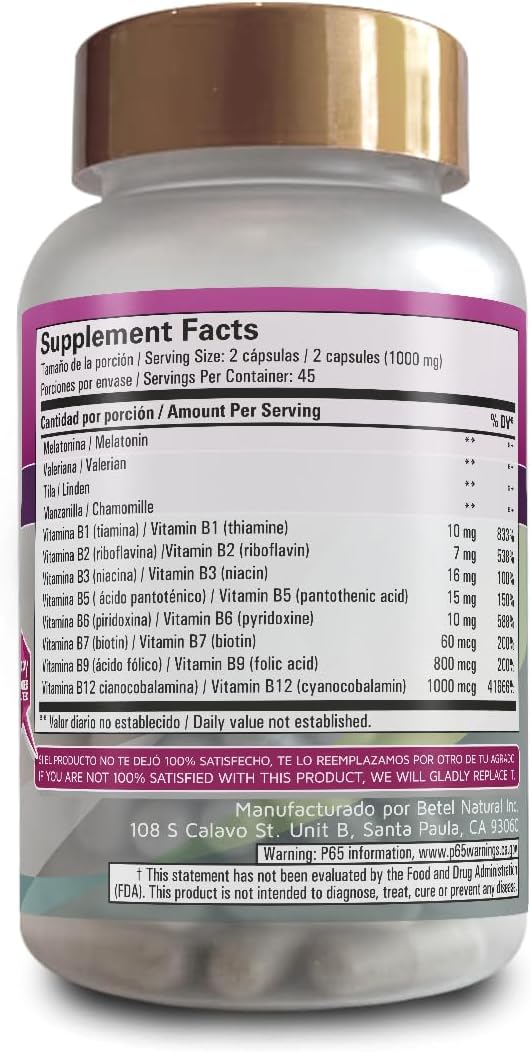 Betel Natural Dormimax Capsules Natural Herbs with Melatonin - 90 Caps
