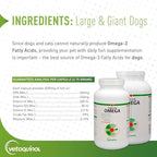 Vetoquinol Triglyceride Omega - Fish Oil for Dogs & Cats - Supports Healthy Skin, Coat & Normal Immune Response - Supplement with Vitamin Blend for Heart, Eye, Bone & Muscle Support - 250 Capsules