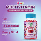 Human Beanz Multivitamin Jelly Bean Gummies with Zinc for Kids, Immune Support Dietary Supplements, Vegetarian, 120 Berry Blast Jelly Beans, Kosher