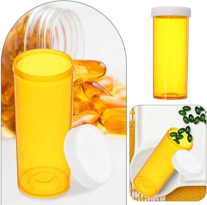 Mipcase 20pcs Small Travel Pill Organizer Portable Plastic Medication Container Empty Vitamins Vials Compact Pill Traveling Bottle for Daily Storage