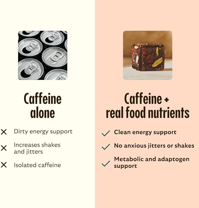 GEM Energy Caffeinated Chocolate Bite, 40mg Caffeine, Ginseng Root, L-Theanine, Holistic Sustained Energy, Supports Metabolism, Stamina & Endurance | Chocolate Cacao Sea Salt | 28 Servings