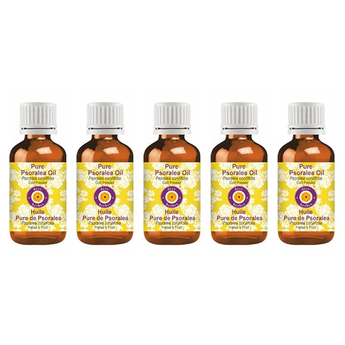 dève herbes Pure Psoralea Oil (Psoralea corylifolia) Cold Pressed (Pack of Five) 100ml X 5 (16.9 oz)