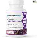 Liposomal Trans Resveratrol 500mg, 60 Vegan Capsules to Support Cellular Health, Antioxidant Activity & Overall Wellness - Non-GMO Trans Resveratrol Supplement for Daily Vitality