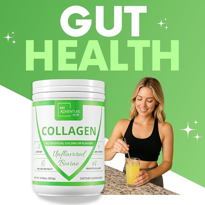 My Adventure to Fit Hydrolyzed Collagen for Women - Grass Fed Collagen Powder for Muscle Growth & Collagen Protein Powder - Keto Collagen Powder for Joints & Gut Health - Unflavored Bovine 300g
