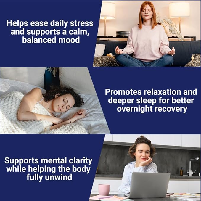 Zenium - Relieve Stress, Tension, Worry, Nervousness, & Irritability | Calm The Mind & Body | Ayurvedic | Natural Relief Supplement | Boosts Mood | Ashwagandha, L-Theanine, GABA, Rhodiola |60 Capsules