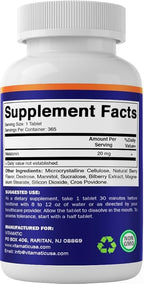 Vitamatic Melatonin 20 mg Tablets | Vegetarian, Non-GMO, Gluten Free | 1 Year Supply | Natural Berry Flavor - 365 Tablets (Pack of 2)