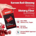 dr.blet Red Ginseng Boost Gummies – Daily Energy & Immune Support, Strawberry-Flavored Vegan Gummies with 6-Year Korean Red Ginseng, Caffeine-Free, No Added Sugar – 60 Count