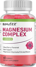 Magnesium Complex Gummies 800mg - 60 Counts Magnesium Glycinate&Citrate&Malate Gummy for Rest Muscle Function
