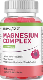 Magnesium Complex Gummies 800mg - 60 Counts Magnesium Glycinate&Citrate&Malate Gummy for Rest Muscle Function
