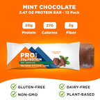 PROBAR - PROTEIN Bar, Mint Chocolate, Non-GMO, Gluten-Free, Healthy, Plant-Based, Whole-Food Ingredients, Natural Energy (12 Count)