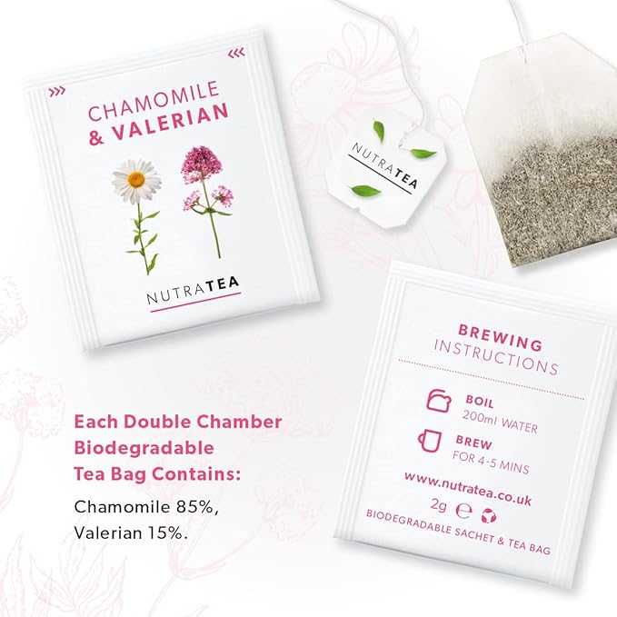 NutraTea - Chamomile & Valerian Bedtime Tea - 60 Tea Bags