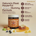 KINDNATURE Manuka Honey Medical Grade Gummies MGO 643+ - New Zealand Manuka Honey with Zinc, Vitamin C, Elderberry - Throat Comfort & Immune Support - Kids & Adults