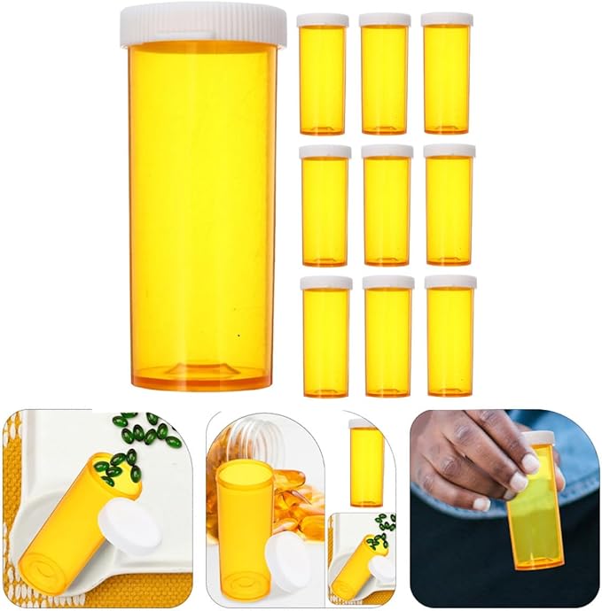 FRCOLOR 20pcs Small Plastic Pill Organizer Travel Medication Case Waterproof Compact Empty Vials for Daily Supplements Use