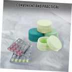 minkissy 4pcs Daily Pill Storage Organizer Portable Pill Box Wide Mouth Silicone Travel Case for Eye Shadow Jars
