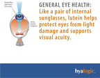 Hyalogic HylaVision Eye Health Supplement - Hyaluronic Acid, Lutein and Zeaxanthin Supplements – Contains Eye Vitamins A, C, E, and Zinc – Soothe Tired Eyes (120 Capsules)