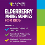 Elderberry Gummies for Kids with Zinc and Vitamin C - Immune Support Supplement for Children - 120 Count, Vegan, Berry Flavor - Convenient Daily Defense with Antioxidants and Essential Nutrients