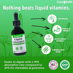 LIQUIDHEALTH Liquid Chlorophyll Drops - Internal Deodorizer, Antioxidants, Liver Detox, Immune Support, Relieve Bad Breath, Reduce Appetite, Collagen for Hair & Skin Health - Vegan, Non-GMO (3 Pack)