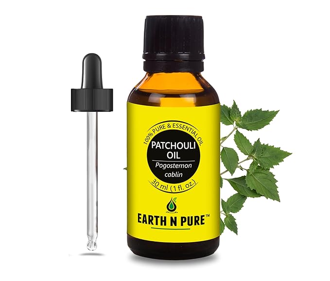Earth N Pure Patchouli Essential Oil Natural & Therapeutic Grade for Aromatherapy, Skin & Hair Care with Glass Dropper 30 ml