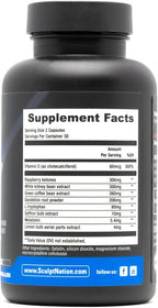 Sculpt Nation by V Shred Burn PM - Night Time Fat Burner - Appetite Suppressant and Weight Loss Support - Raspberry Ketones, Green Coffee Bean Extract, Melatonin - 60 Gluten Free Capsules