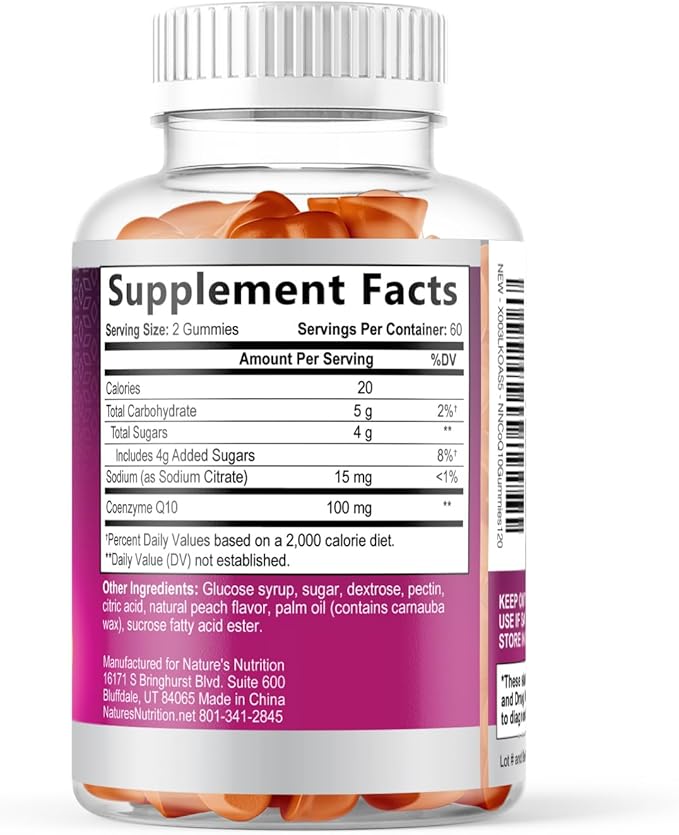 CoQ10 Gummies - Coenzyme Q10 100mg Per Serving - 3X Strength, High Absorption, Antioxidant Supplements for Heart Health Support & Energy Production, Ultra Coq 10 Vitamins Supplement - 120 Gummies