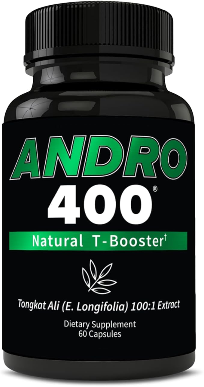 Andro400 Natural T Booster Supplements for Men – Traditional Tongkat Ali (Eurycoma Longifolia) 100:1 Extract – Herbal Formula for Energy, Stamina, & Metabolic Support – 1 Pack, 60 Capsules