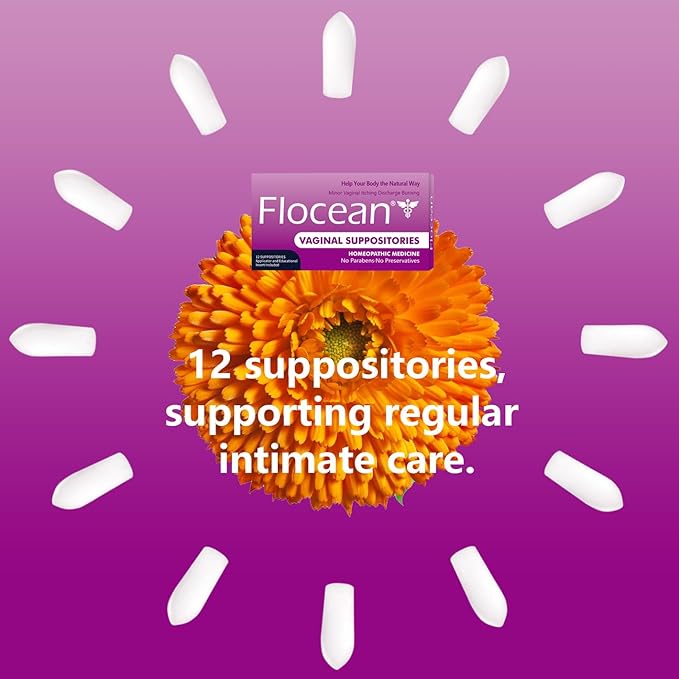 Calendula Vaginal Suppositories for Women - Herbal Alternative to Boric Acid Suppositories, Supports pH Balance, Odor Control & Itching Relief, Paraben-Free & Preservative-Free, 12 Count