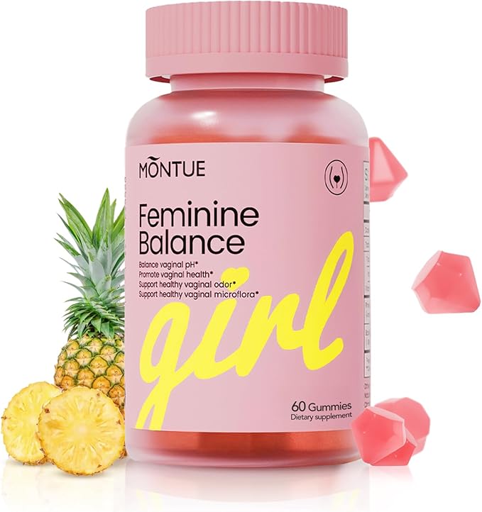Premium Diamond Feminine Balance Gummies-pH Balance with Prebiotics & Lactobacillus Probiotic Blend&Hawaiian Pineapple Immune Support,Vegan& Non-GMO (60 Gummies)