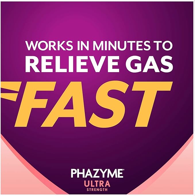 Phazyme Ultra Strength Gas and Bloating Relief, 180 Mg Simethicone, 12 Fast Gels, Pack of 3