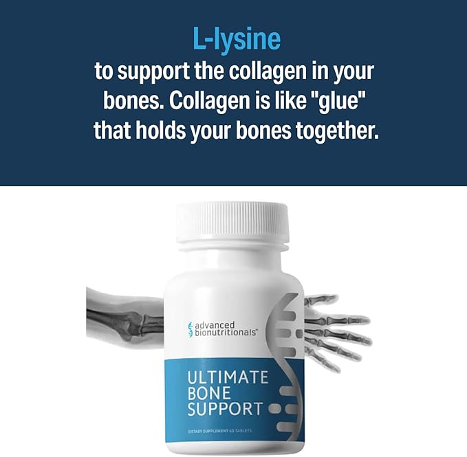 Advanced Bionutritionals – Ultimate Bone Support Supplement, Strontium, Silica, Vitamin K2 and D3, Support Bone Health, Bone Strength, Non GMO, Gluten Free, Dairy Free, Soy Free, Vegan (60 Tablets)