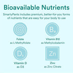 SmartyPants Organic Prenatal Vitamins for Women, Multivitamin Gummies: Biotin, Methylfolate, Omega 3 (ALA), Vitamin D3, C, Vitamin B12, B6, A, K2 & Zinc, Choline, Vegetarian, 180 Count (45 Day Supply)