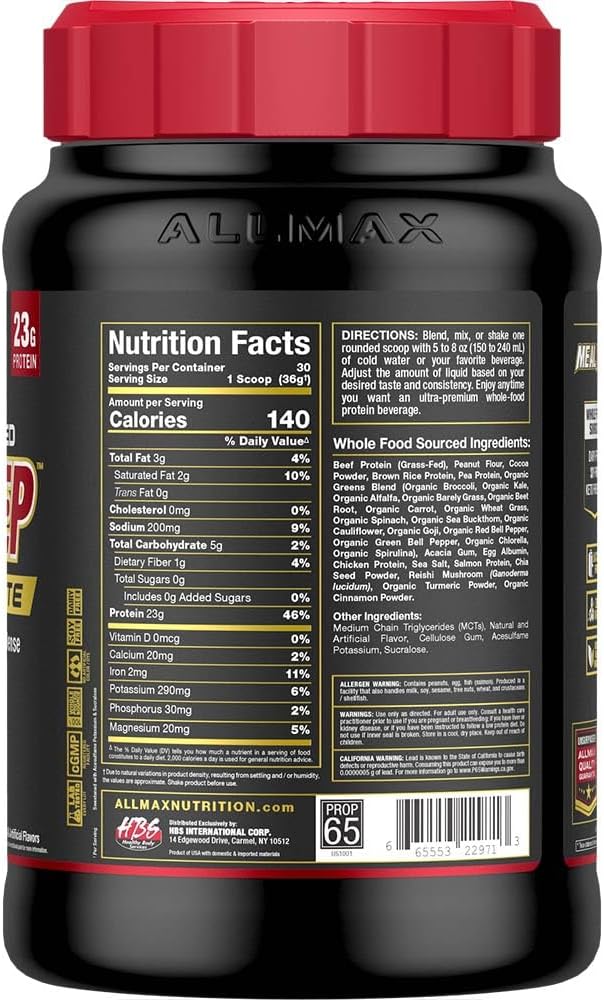 ALLMAX Nutrition MealPrep Lite Whole-Food Protein Powder, Dairy-Free, Keto-Friendly, 23g Protein, 30 Servings (Chocolate Peanut Butter)