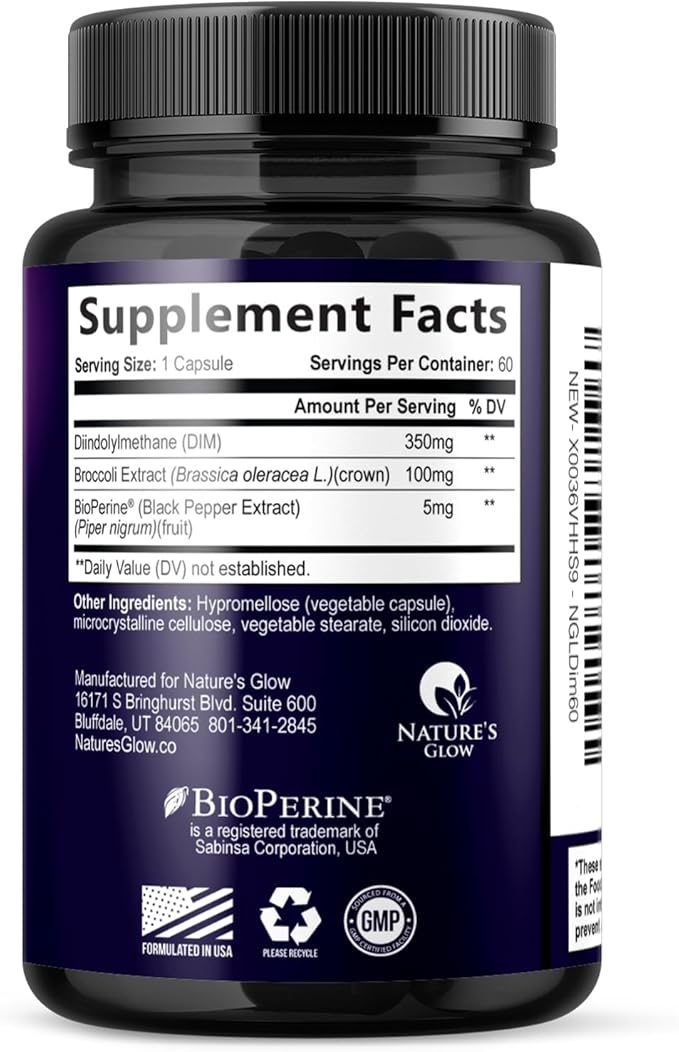 Menopause Supplements for Women - Natural Hormone Support with DIM, BioPerine & Broccoli Extract - Menopause Relief and Balance Antioxidant, for Hot Flashes and Night Sweats Support - 60 Capsules