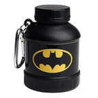 Smartshake Justice League Whey2Go Protein Powder Storage Container 50g – BPA Free Shaker Bottle Funnel for Whey Protein Powder - 110ml, DC Comics - Batman
