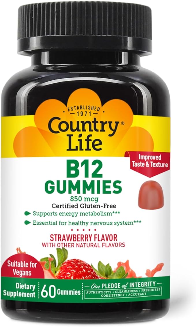 COUNTRY LIFE Gummies 850 Mcg 60 Chw B12, 60 CT