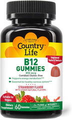 COUNTRY LIFE Gummies 850 Mcg 60 Chw B12, 60 CT