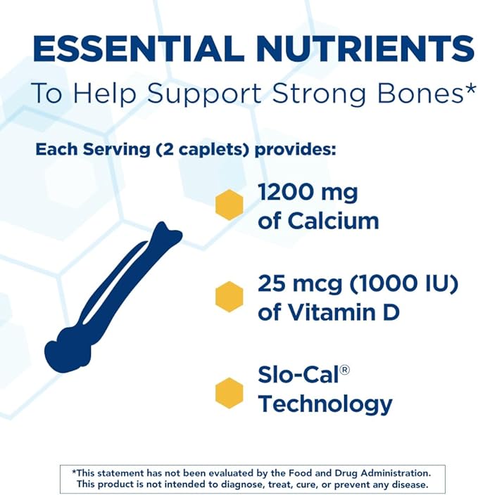 Citracal Slow Release- Calcium 1200 mg with Vitamin D3, Magnesium, Calcium Supplement, Bone Health Support, Take Once Daily Caplet, 185 Count