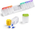 KOVIUU Weekly Pill Organizer Magnetic, Removable Pill Box 7 Day 1 Time a Day, Large Pill Case Travel, Week Once Daily Medication Dispenser, Medicine Container Holder for Supplement Vitamin, White