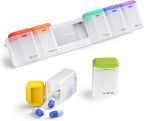 KOVIUU Weekly Pill Organizer Magnetic, Removable Pill Box 7 Day 1 Time a Day, Large Pill Case Travel, Week Once Daily Medication Dispenser, Medicine Container Holder for Supplement Vitamin, White