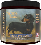 Multivitamins, Balanced Nutrition for Dachshund, 90 Count, Made in the USA with Real Bacon