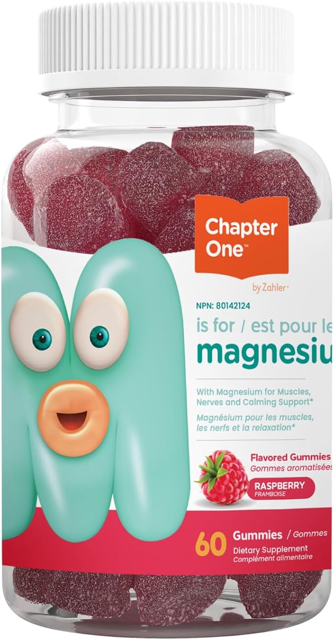 Chapter One Magnesium Gummies, Great Tasting Magnesium for Kids, Calm Kids Magnesium, Magnesium Gummies for Women and Men, Certified Kosher, (60 Flavored Gummies)